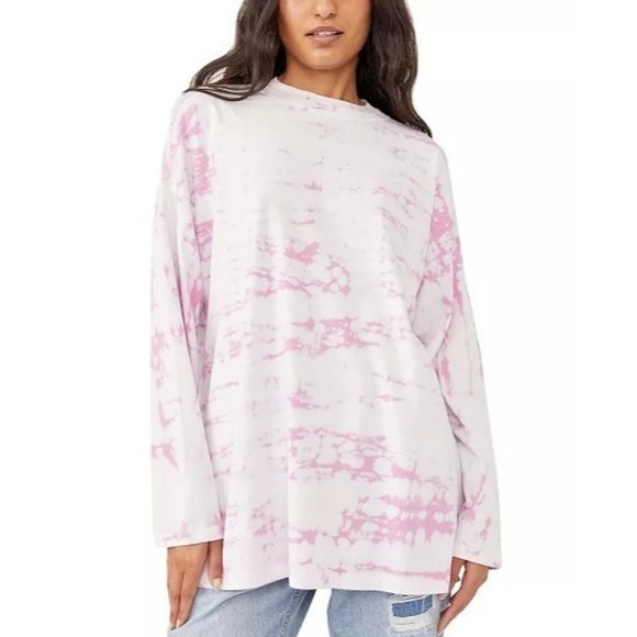 NWOT WE THE FREE Be Free Tie Dye Oversize Long Sleeve T-Shirt Size S - Picture 1 of 8
